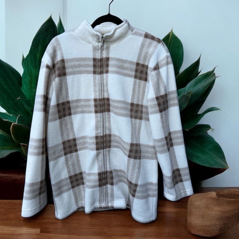 Sport Savvy NWOT  Plaid Fleece Jacket Oversized Small